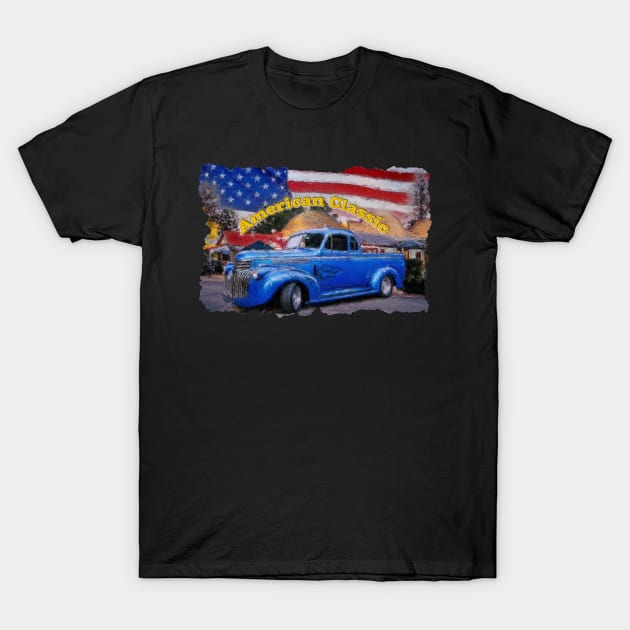 Nostalgic Roads: Riding the American Dream T-Shirt by Custom Autos